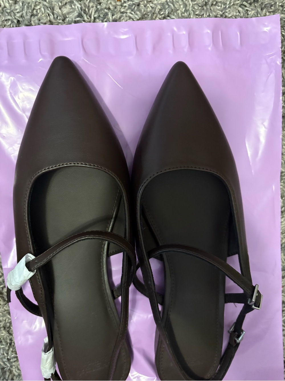 Abercrombie & Fitch Dark Brown Pointed Slingback Flats - Picture 3 of 5